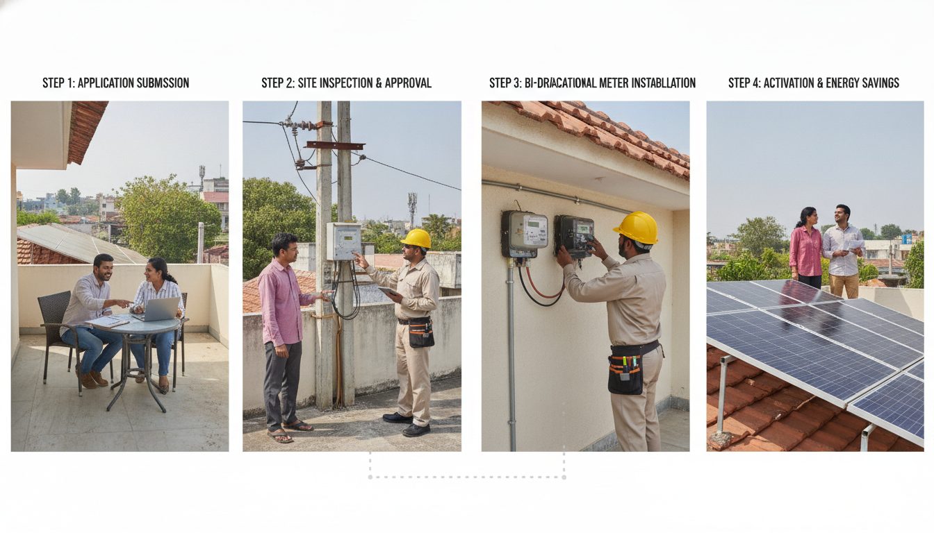 Step-by-Step Guide to DISCOM Net Metering Application and Bi-Directional Meter Installation for Homeowners (2026)