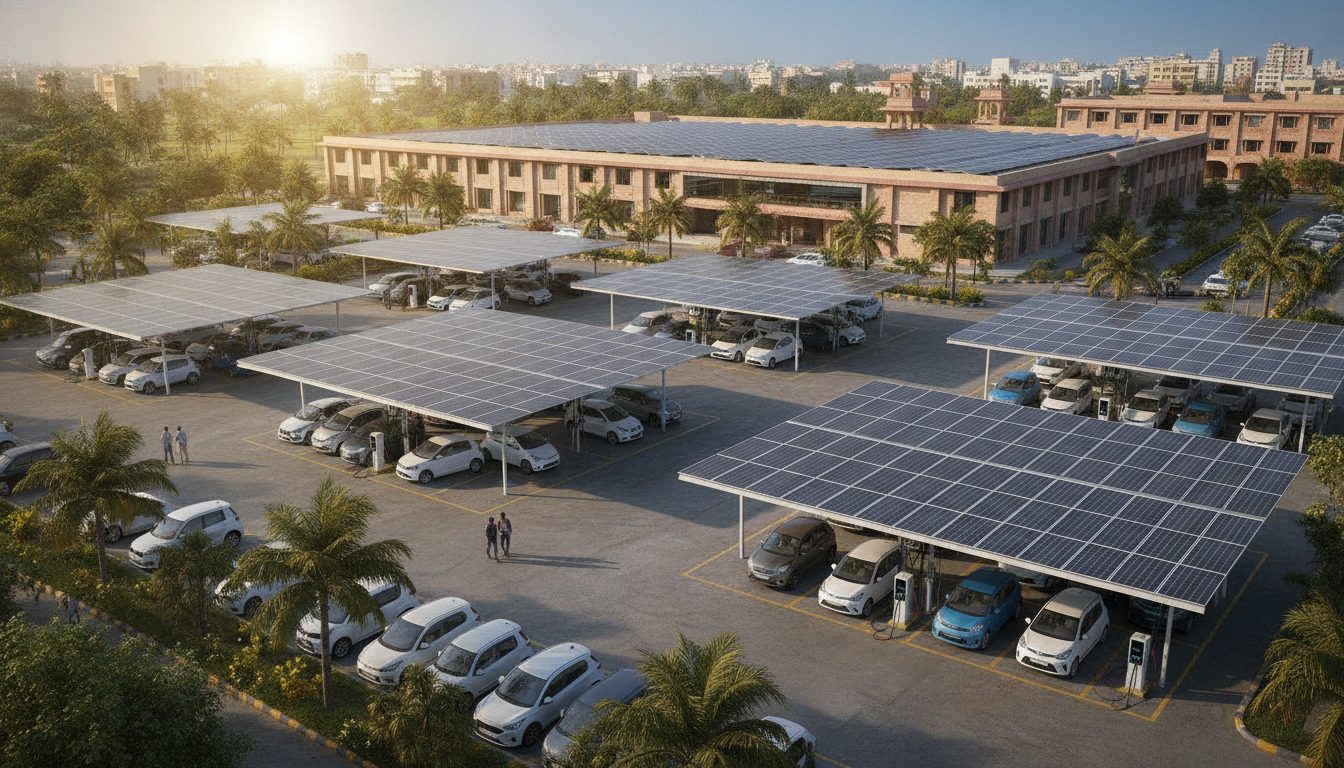 Integrating EV Charging Infrastructure with Commercial Rooftop Solar and Carports in India (2026)