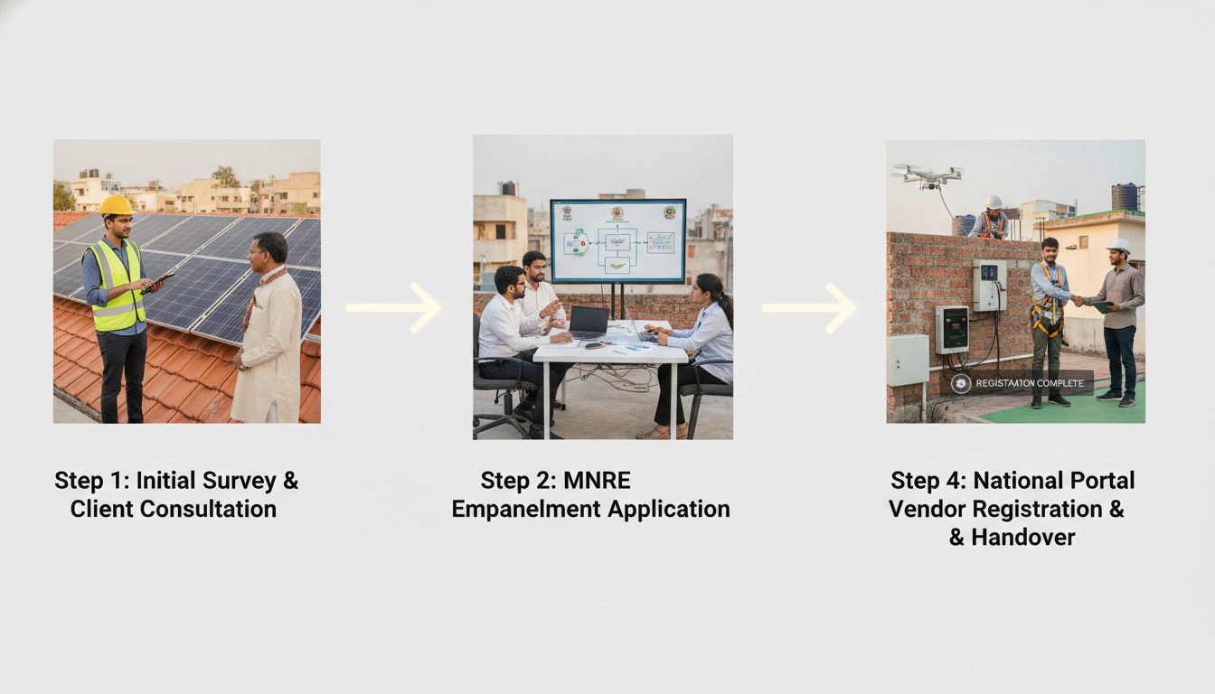 Step-by-Step Guide to MNRE Empanelment and National Portal Vendor Registration for New Solar EPCs (2026)