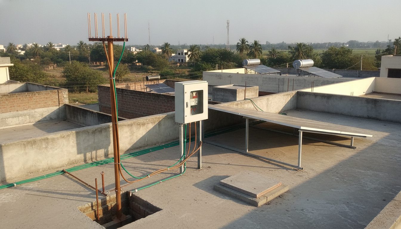 Comprehensive Guide to Solar Earthing, Lightning Arresters, and Surge Protection for Indian Homes (2026)