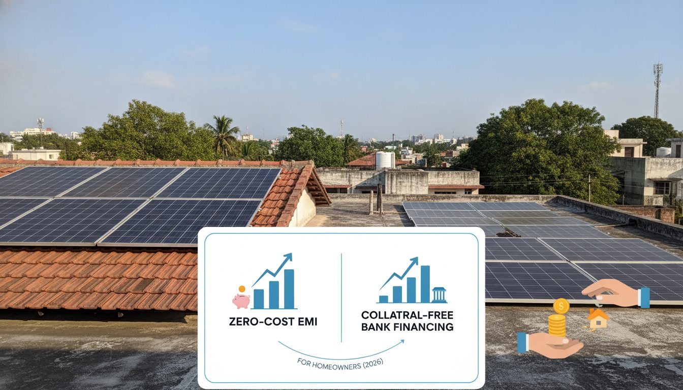 Comparing Solar Rooftop Loans: Zero-Cost EMI vs. Collateral-Free Bank Financing for Homeowners (2026)