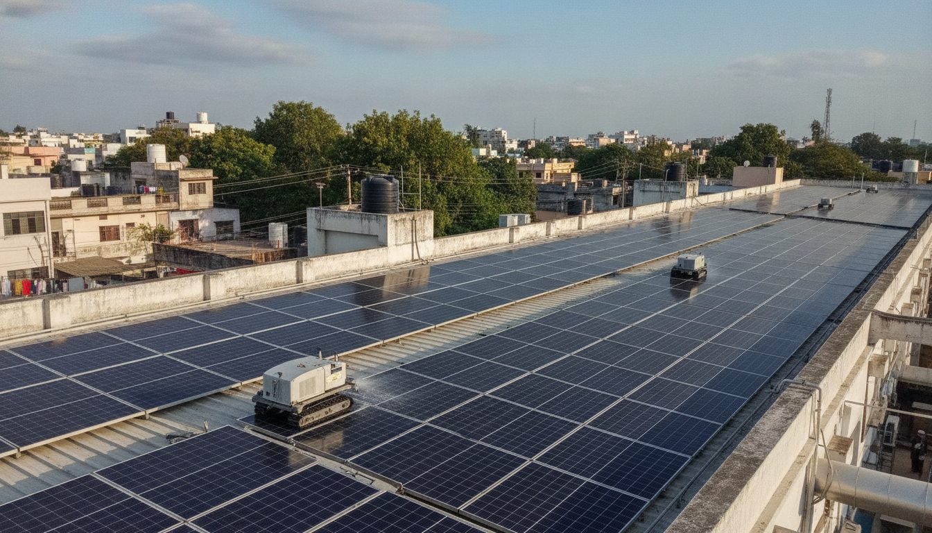 Automated Solar Panel Cleaning for Commercial Rooftops: ROI and Maintenance Models (2026)
