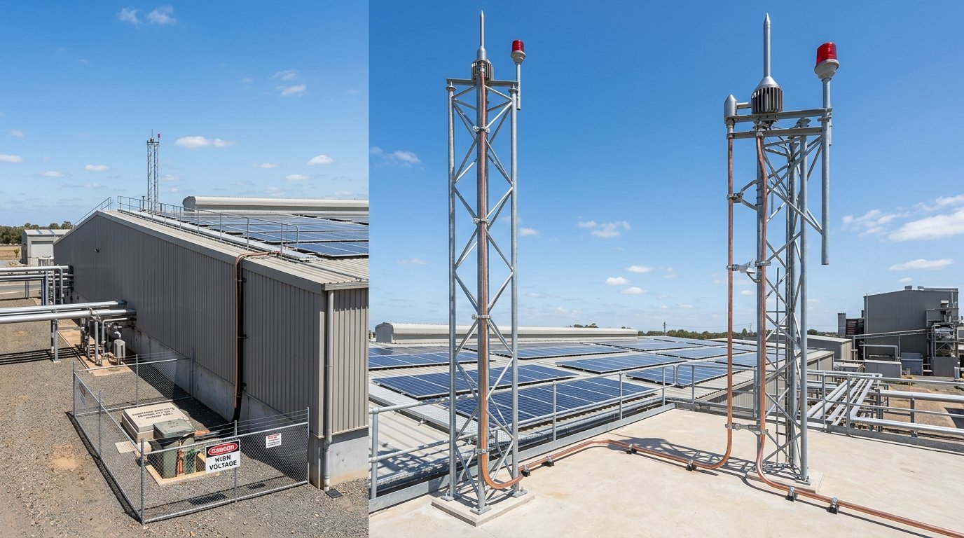 Solar Rooftop Earthing & Lightning Protection (LA) Guide: Chemical Pit vs Copper/GI Rules (2026)