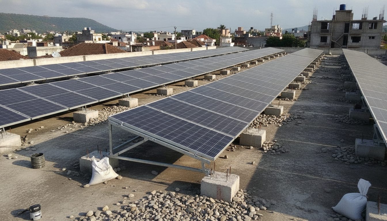 Wind Load Calculations and Ballasted Mounting Structures for Flat Roof Solar Plants (2026)