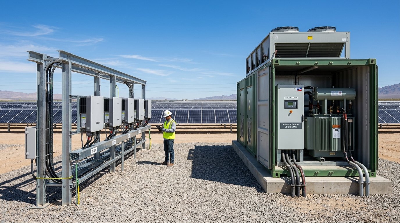 Solar String Inverters vs Central Inverters: MW-Scale Cost, Yield & LCOE Comparison 2026