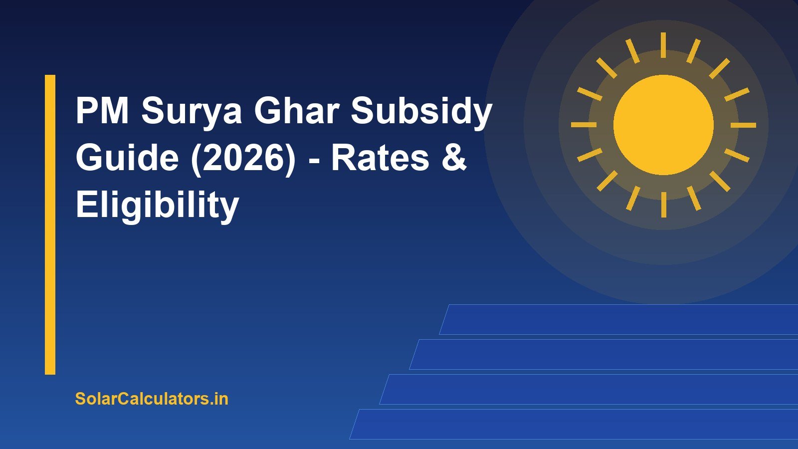 PM Surya Ghar Subsidy Guide (2026) - Rates & Eligibility