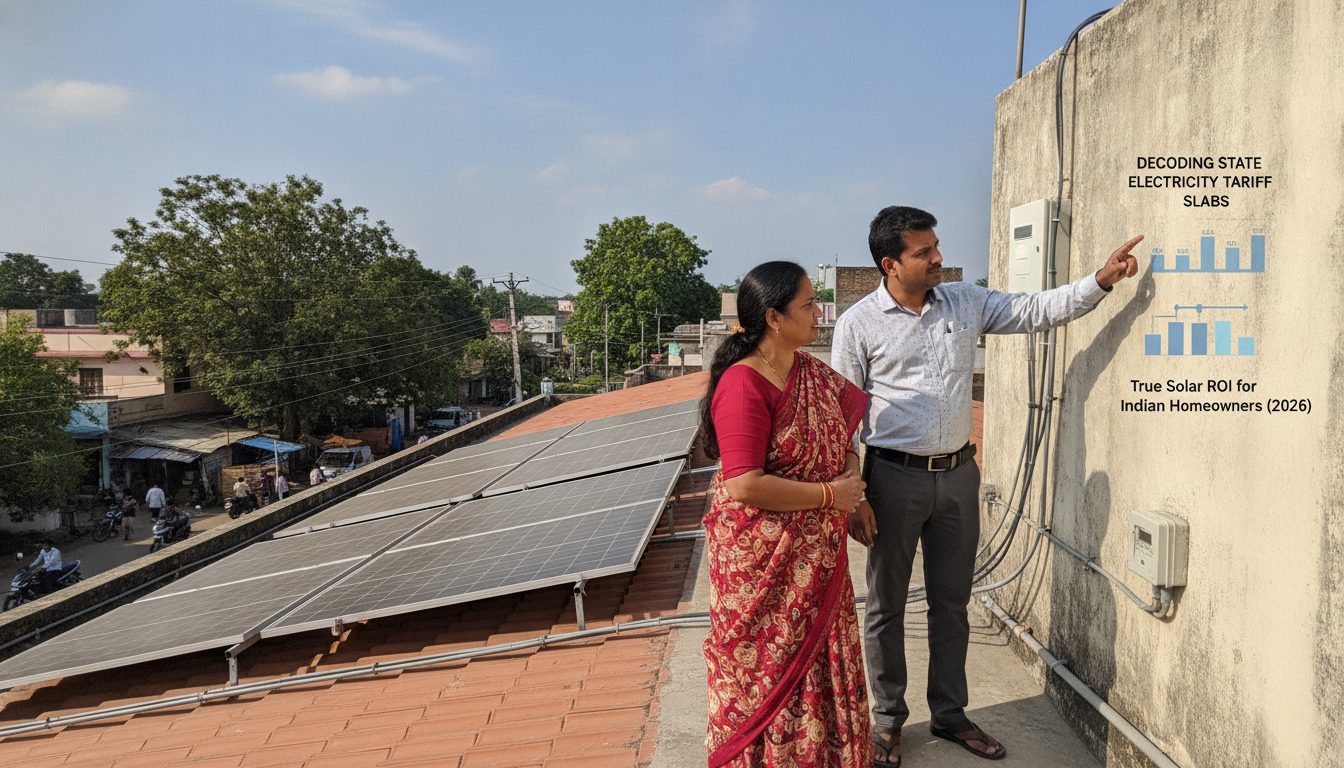 Decoding State Electricity Tariff Slabs and True Solar ROI for Indian Homeowners (2026)